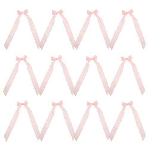 Luxshiny 12 Piezas Moños Decorativos Autoadhesivos de Poliéster Color Rosa para Regalos Diseño Elegante y Funcional para Bodas y Celebraciones de Día Madre