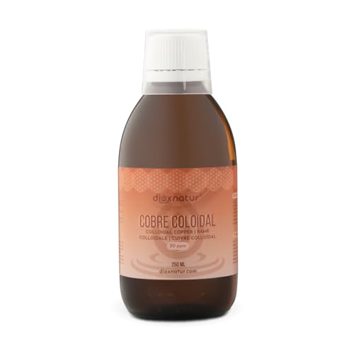 DIOXNATUR® Cobre Coloidal 250ml - Solución Líquida 20 ppm - 99,99% Pureza