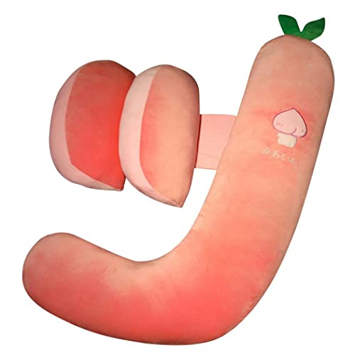 HurBer 抱き枕 抱きまくら 妊婦だきまくら 妊娠 妊婦クッション 腰枕 背もたれ 座りクッション 妊娠祝い 可愛い ロングクッション ふわふわ 柔らかい ふんわり もえもえ お祝い 誕生日 男女兼用 昼寝枕 マタニティ横向き寝 (桃 腰付き)