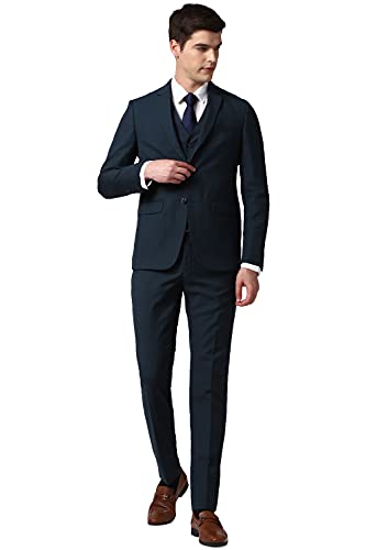 Image of Peter England Men's Polyester Blend Three Piece Business Suit Pants Set