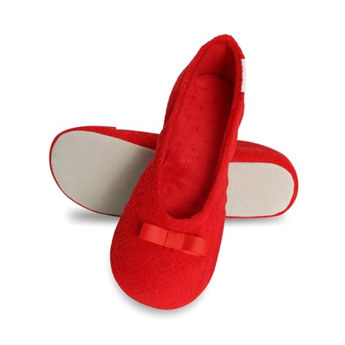 Image of isotoner Women's Diamond Microterry Ballerina Slippers