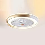 Ahorro de energía del estilo nórdico de los ventiladores de techo del perfil bajo de Dimmable del LED Lámpara de techo silenciosa con motor de cobre puro Ventilador de techo sin aspas con control remo
