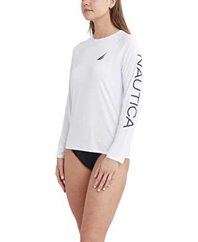 Image of Nautica Women's Long Sleeve Rashguard - Quick-Dry, UPF Protection, Swim Shirt, Pool, Beach, Hiking, Yoga, Volleyball