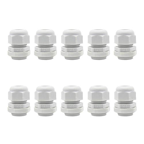 Image of 10PCS IP68 Waterproof Cable Gland White PG11 Plastic Connector Nylon Cable Glands Screw Joints For 11-15mm Cable