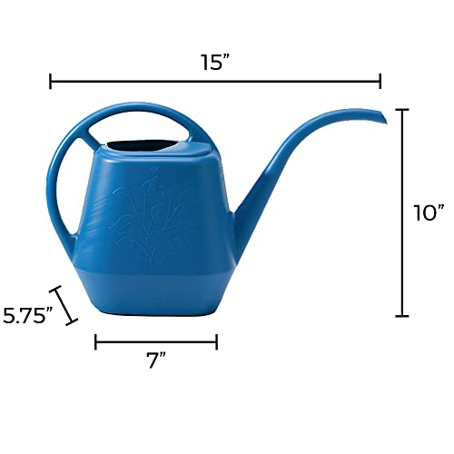 Image of Bloem Watering Can Aqua Rite 1.1 Gallon (144 Fl Oz) Classic Blue