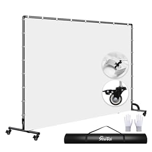 7x10ft White Photo Backdrop with Stand,Movable Photography Backdrop Stand Kit with Wheels and White Screen Backdrop Background for Photo Shooting,Video Recording，Events, Party