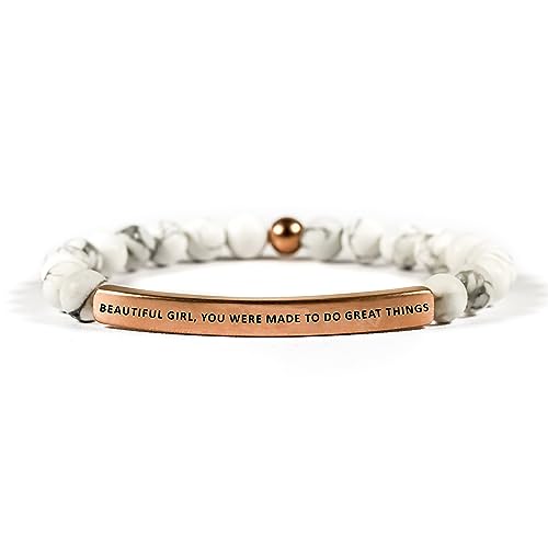 THE INSPIRATION CO. Love Collection Unisex Stretchable Bracelets (BEAUTIFUL GIRL YOU WERE MADE TO DO GREAT THINGS)