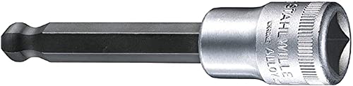 Stahlwille 03280005 54KK Chrome Alloy Steel INHEX Socket, 1/2 inch Drive, 5 mm Size, 100 mm Length, Pack of 5