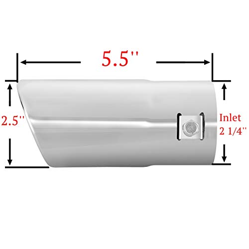 Exhaust Tip - To Fit 1.5 To 2 Inch Exhaust Tail Pipe Diameter- Stainless Steel To Give Chrome Effect - Car Muffler Tips #TOP1