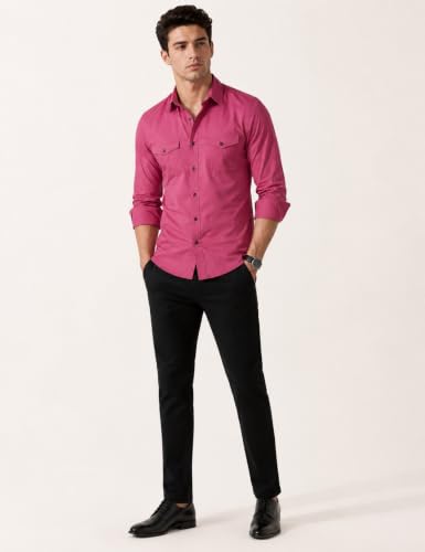 Image of Men's Double Flap Pocket | Regular Fit | Solid Spread Collar | Versatile Everyday Office Wear Comfortable |Stylish Design | Shirt