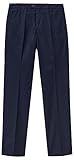 Slim Chino Hose aus gewaschener Baumwoll-Popeline, Taschen vorne, hinten doppelte Paspelierung mit Knopf.