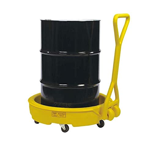Image of Eagle 1613 Yellow Polyethylene Mobile Dispensing Drum Bogie with Push Pull Handle, 1375 lbs Load Capacity, 35.75 inch Length, 35.75 inch Width, 42 inch Height