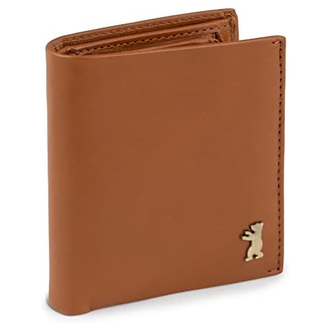 Berliner Bags Rome Men's Wallet with Coin Compartment, Leather Wallet with RFID Protection, Slim Wallet for Men, Portrait Format, Cognac, Minimalist Cover