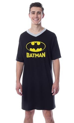 DC Comics Batman Mens' Bat Symbol Icon Nightgown Sleep Pajama Shirt3