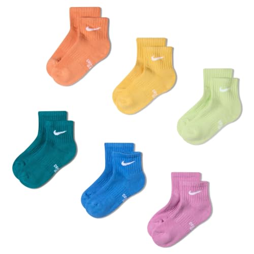 Image of Nike Unisex Kids' Everyday Cushioned Ankle Socks (6-Pack) | Boys and Girls