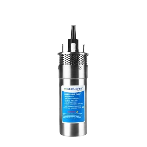 Pompa sommergibile solare in acciaio inossidabile Elettrica DC 12V 24V pompa ad acqua Pompaggio for pozzi profondi Aspirazione domestica Flusso ad alta prevalenza 70M(12L,24V)