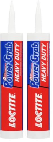 Image of Loctite Power Grab Express Heavy Duty Construction Adhesive, 9 fl oz Cartridge, Versatile Constuction Glue for Wood, Wall, Tile, Foam Board & More (Pack of 2)