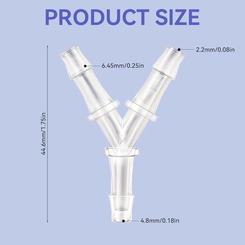 Image of Aquarium Air Pump Connectors, 4 Pcs Y-Shaped Aquarium Air Valve Plastic Barb Equal Y Tee Hose Pipe Connectors Anti-Shedding Fish Tank Adapters Splitter