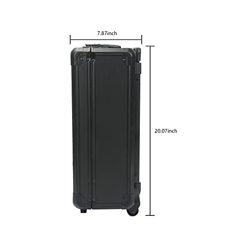 Black Aluminum Trolley Case Tool Set, Silver Hand Tool Box With 4 Layers Of Toolset And Wheels, Household Hand Kit Plastic Toolbox Storage Case For House Repair, Garden, Office #TOP1