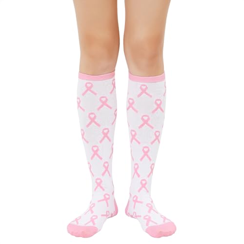 Image of Zando Knee High Socks for Women Striped Athletic Long Tall Tube Socks Outdoor Sports Casual Thigh High Stockings