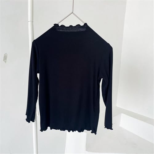 sfdgfhyf Kids Boys Girls Long Sleeve Shirt Turtleneck Soft Stretchy Pullover Sweater Plain Fall Lace Loose2