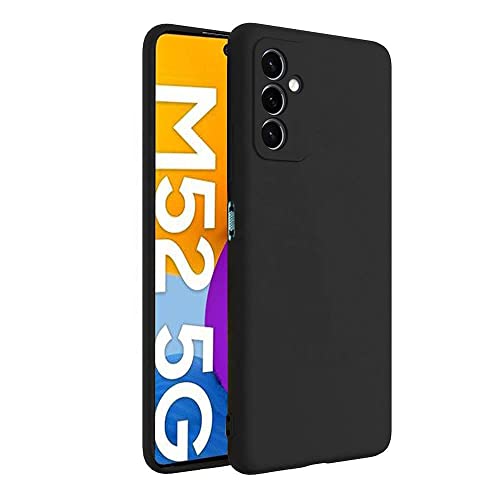Image of Mobile Back Cover Case for Samsung M52 5G (Silicone Case|CameraProtection|Black SC1510)