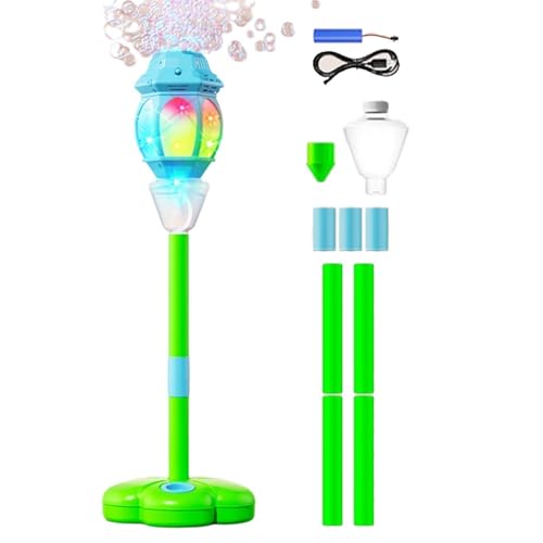 Machine à bulles automatique sur pied et lampadaire à lumières pour extérieur