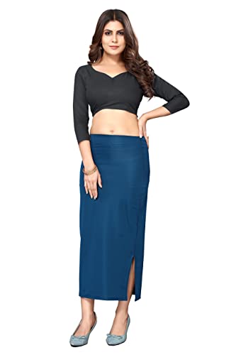 Image of Yashika Women Yashika Women's Full Elastic Lycra Blend Saree Shapewear Petticoat(New-Shape Sky Blue-XL)