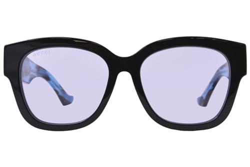 Gucci GG1550SK 003 Black-Blue Stripes/Violet Square Woman's Sunglasses, 54/18/1502