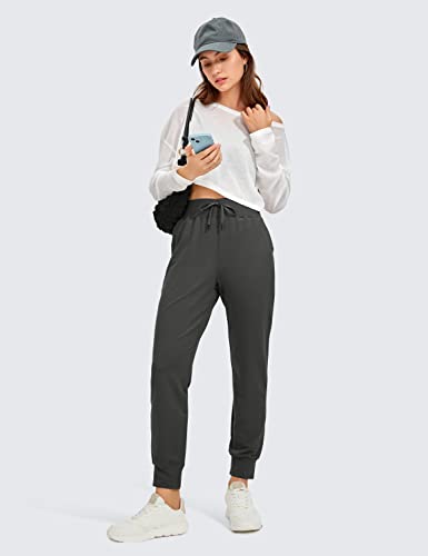 CRZ YOGA Calça de moletom feminina – Calça de moletom de algodão leve com bolsos cintura alta super