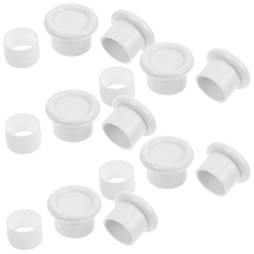 JEWEDECO ���p�J�[�e�����b�h�G���h�L���b�v 5�Z�b�g TPR PVC�� �N���[ �|�[���G���h�L���b�v 32mm�a�Ή� �� �������ꃍ�b�h�p �A���X���[�u �S��