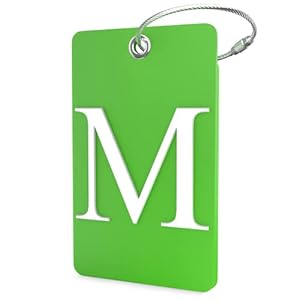 Luggage Tag Initial – Fully Bendable Tag w/Stainless Steel Loop (Letter M)