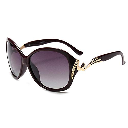 Preisvergleich Produktbild Sonnenbrille Polarisierte Übergroße Sonnenbrille Für Frauenschutz Sonnenbrille Mit Strass Sonnenbrille Female-C2_Maroon