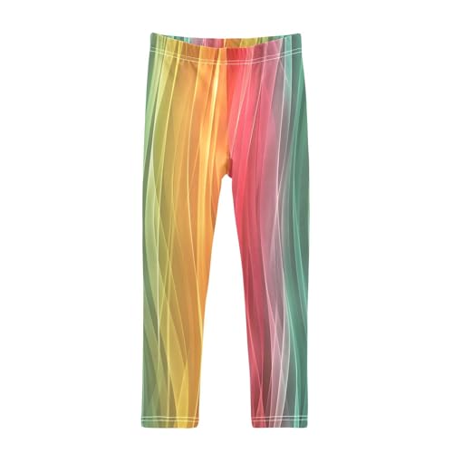 Bolaz Toddler Girls Leggings Printed Yoga Pants Leggings Colorful Light Stripe for Kids