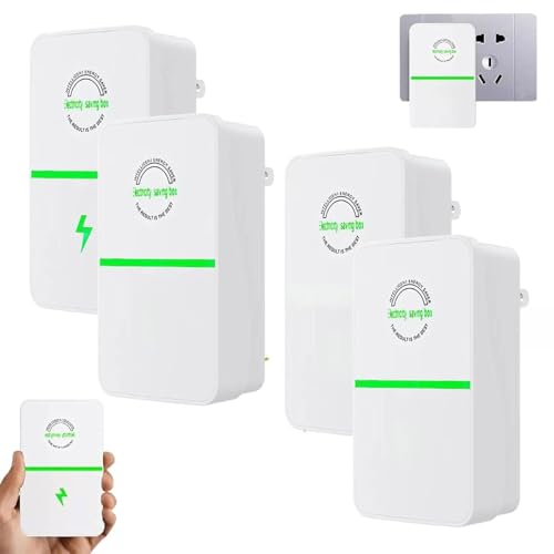 Power Saver Uk Plug Electric Saver for Home & Office Voltage Stabiliser with Capacitor Dirty Electricity Filter Plug Reduce Electric Bill Lug & Play Energy Saver for Appliances (4pcs)