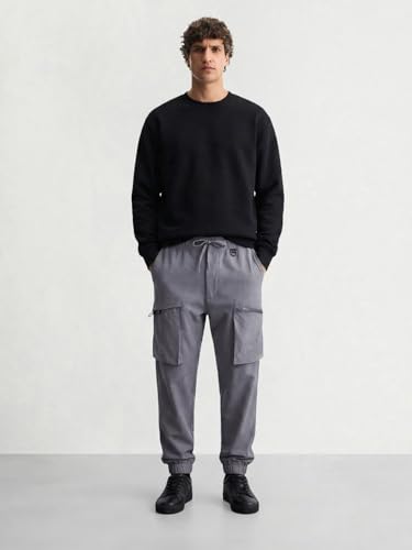 Image of The Indian Garage Co Men Relaxed Fit Mid-Rise Stretchable Cargos