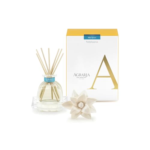 Agraria PetiteEssence Flower and Reed Diffuser Set, 1.7 oz, Handcrafted Sola Flower Botanical Scent Diffuser for Home, Scented Oil Gift Set