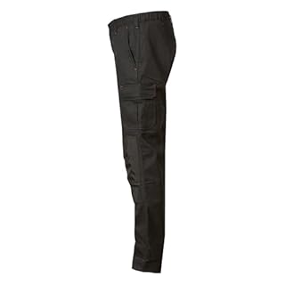Pantaloni da lavoro da uomo U-Power Alfa, pantaloni cargo elastici in vita, con tasche per ginocchiere, tasche multiple, tessuto confortevole, usura esterna resistente e durevole (BLACK CARBON_58)
