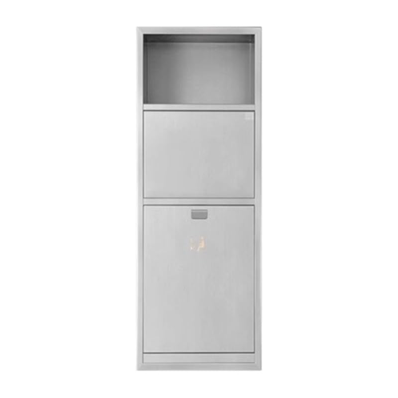 Dispenser per asciugamani di carta in acciaio inox e bidone della spazzatura combinato per bagni pubblici e cucine elegante soluzione argentata 74 x 31 x 12 cm