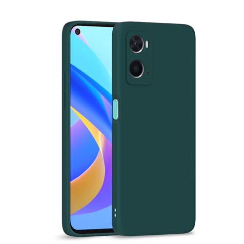 Image of Outlouders Back Cover for Oppo A76 / Oppo A96 / Oppo A36 | Camera Protection | Durable Soft Matte Silicone Bumper Case (Green)