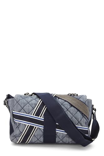 Pre-Loved Blue Denim Airlines Buckle Messenger, Blue4