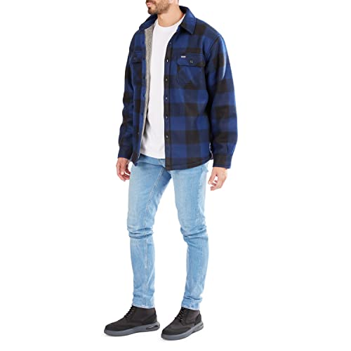 Image of Smith's Workwear Men's Sherpa-lined Plaid Fleece Shirt Jacket
