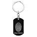Queenberry Stainless Steel Oval Personalized Fingerprint + Text Engraving Custom Dog Tag Key Chain