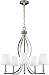 Feiss F2967/5PN Pave Glass Chandelier Lighting with Shades, Chrome, 5-Light (25"Dia x 25"H) 300watts
