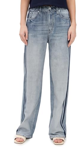 rag & bone Women's Miramar Wide Leg Track Pants, Coney, Blue, S