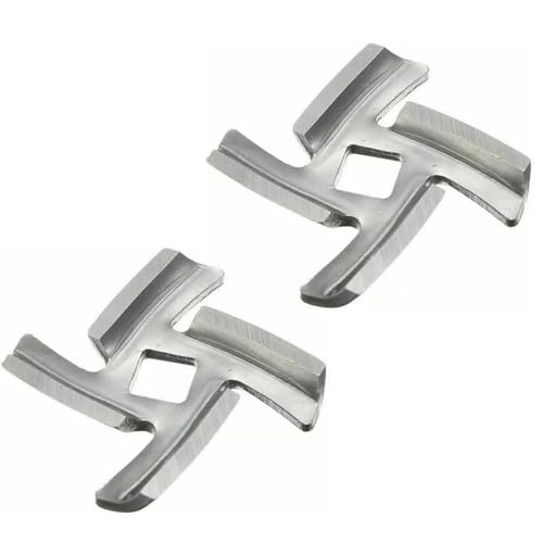 NIYATA 2Pcs Lame Hachoir a Viande pour Hachoir Porkert Numero 5,Lame Hachoir Kitchenaid,Diamètre du Trou 8.3mm Coupe Transversale à Trou Carré pour Hachoir...