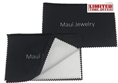 Maui Jewelry Polishing Cloth for Silver, Gold and Platinum (6 by 8 inch), (Pack of 2) Cloth Made of Soft Microfiber is Treated with Our Special Formula That Will Shine up Your Jewelry