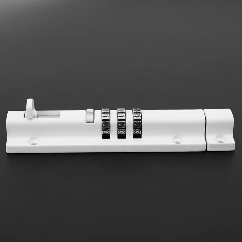 Horizontal Horizontal Door Bolt Lock Sliding Combination Code Can Be Reset for Gate Garage Cabinet - (Color: White)