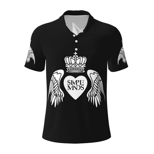 Photo de Simple%Minds* Rock Band Polo T-Shirt Classique pour Homme Motif Hip-hop Fans de Musique Cadeau T-Shirt Hauts pour Occasions décontractées et Professionnelles Large