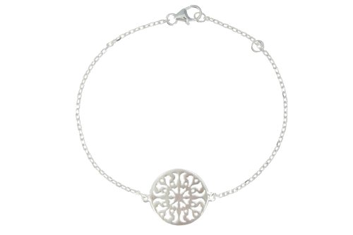 Image of LES POULETTES JEWELS - 925 Silver Rhodium Bracelet Round Arabesques